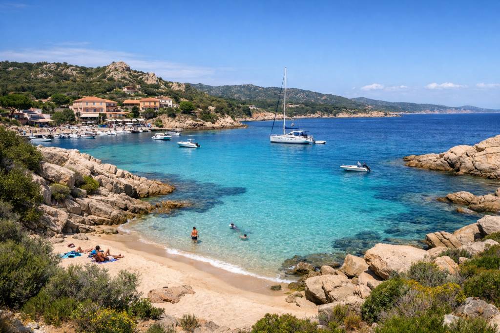 Plage de tizzano : village, port et criques aux eaux turquoise en corse du sud