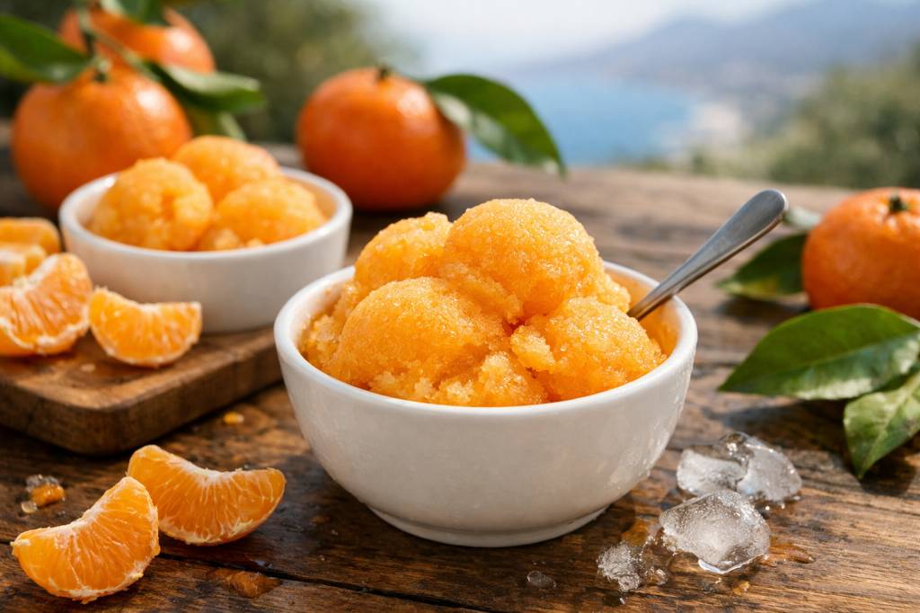 Sorbet clémentine sans sorbetière : une douceur fraîche aux parfums de corse