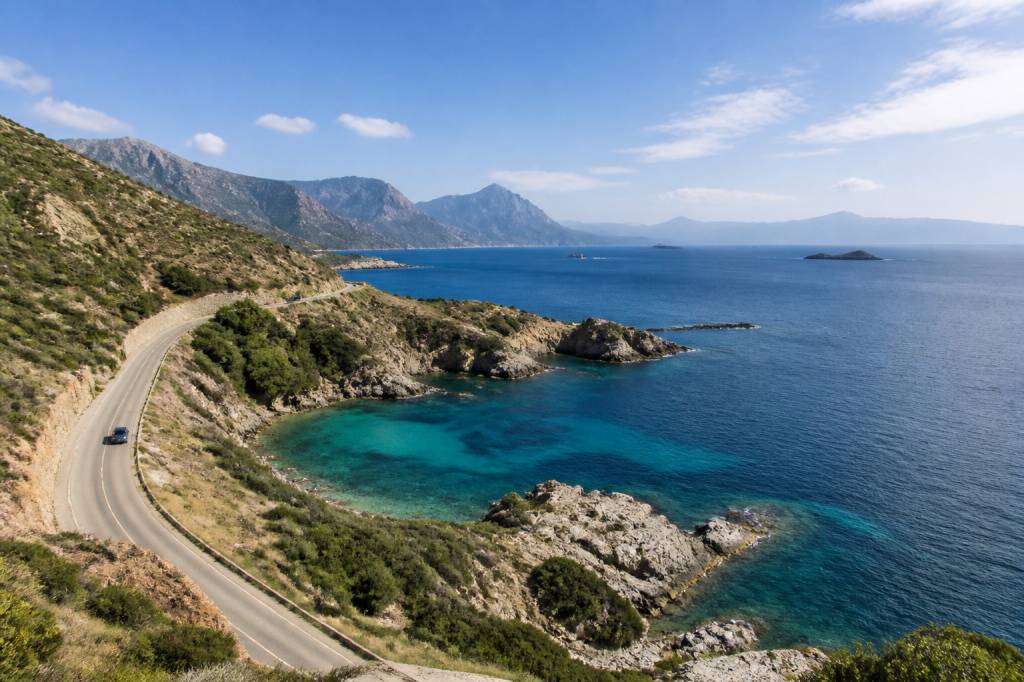 Carte corse distance entre les principales villes et sites touristiques